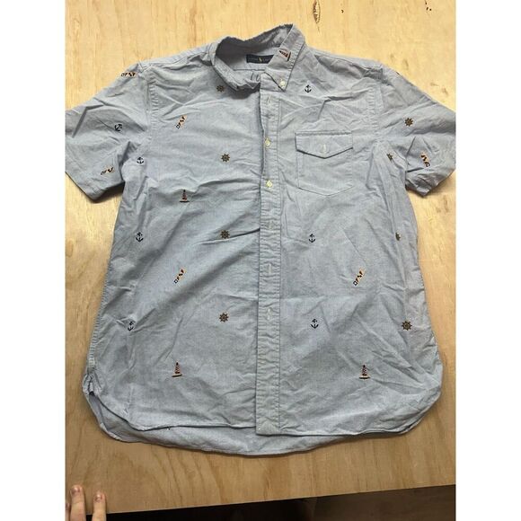 Ralph Lauren Other - VTG Ralph Lauren Chambray Cotton Shirt Men’s Nautical Lighthouse Anchor Blue L